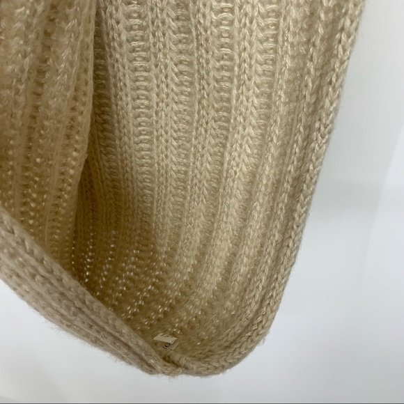 Neosan Soft & Cozy Neutral Oatmeal Cream Knit Minimalist Infinity Scarf - Picture 6 of 9
